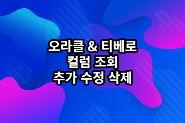 오라클 & 티베로 컬럼 조회 추가 수정 삭제